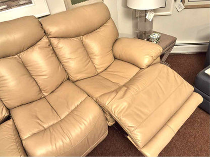 Sand Leather Power Reclining Sofa