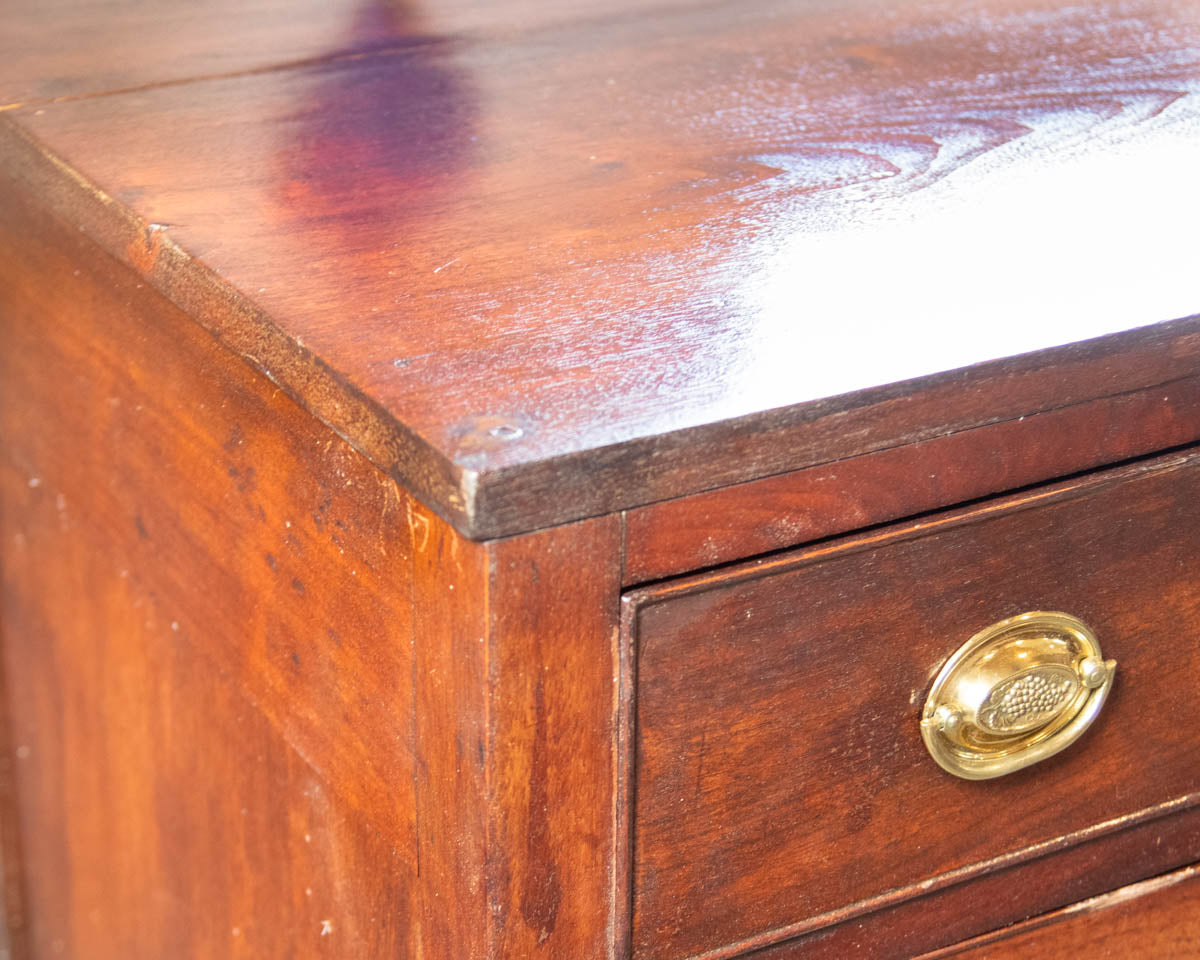 Antique 4-Drawer Chest in Cherry with Mahogany Finish and Brass Pulls