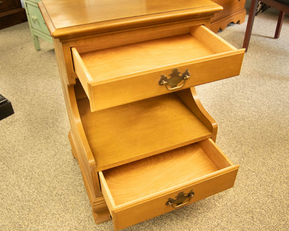 Beal's Solid Maple 2 Drawer Nightstand