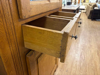 Crate & Barrel Distressed Oak 2-Drawer Cabinet