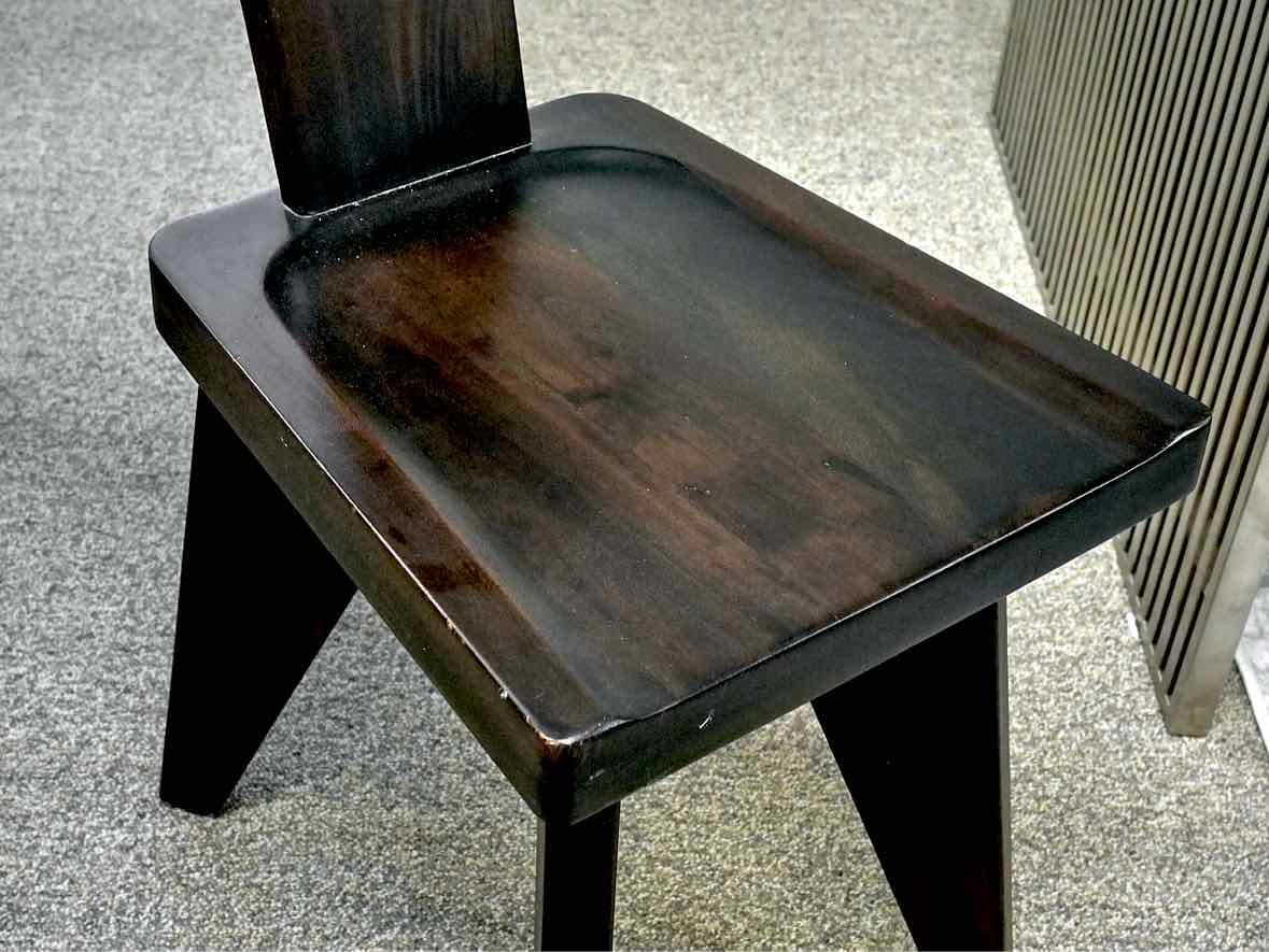 Crate & Barrel 'Yukon' Live Edge Table & Set of 4 Matching Chairs in Black-Brown