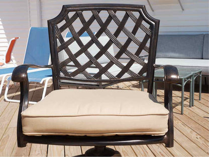 Black Basket Weave Top Metal Pub Outdoor Dining Set