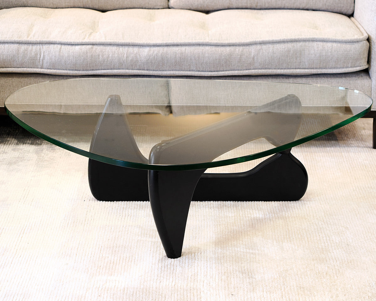 Naguchi Style Glass Top Cocktail Table