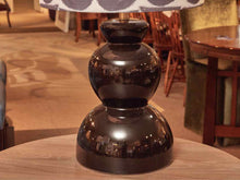 Wedge Gloss Black Table Lamp with Geometric Patterned Shade