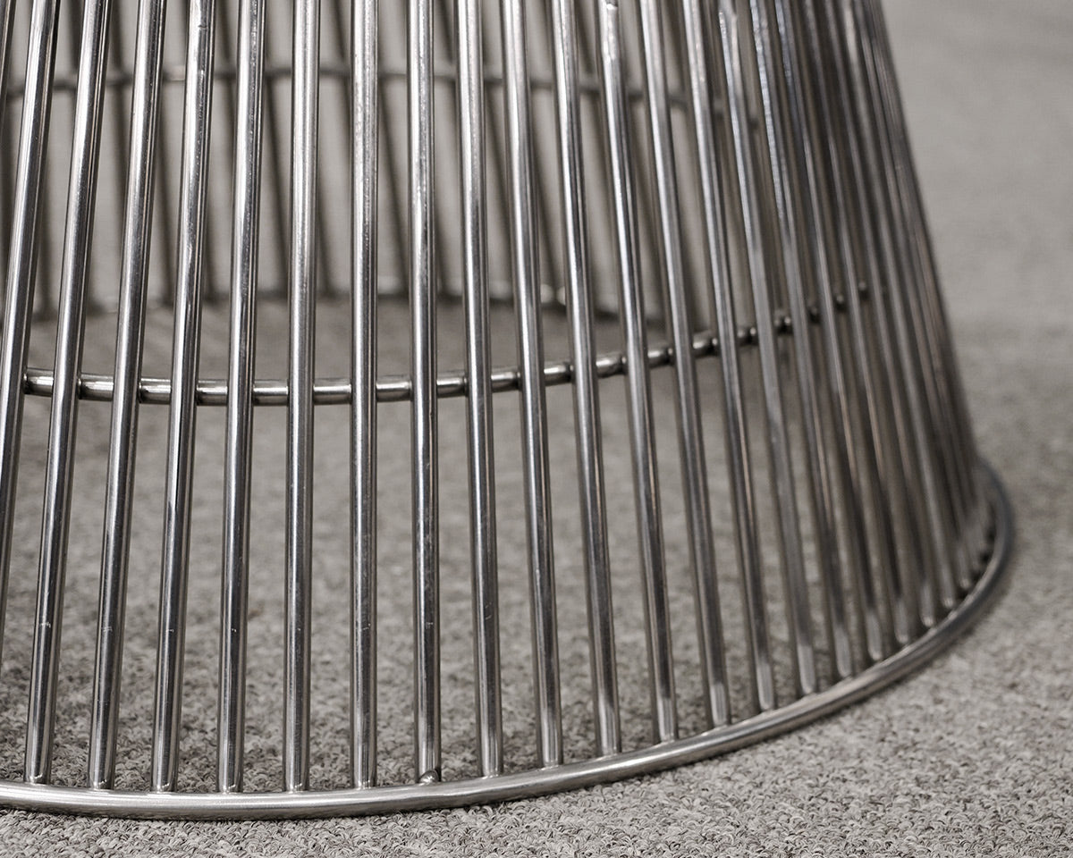 Glass Round Accent Table on Chrome Base