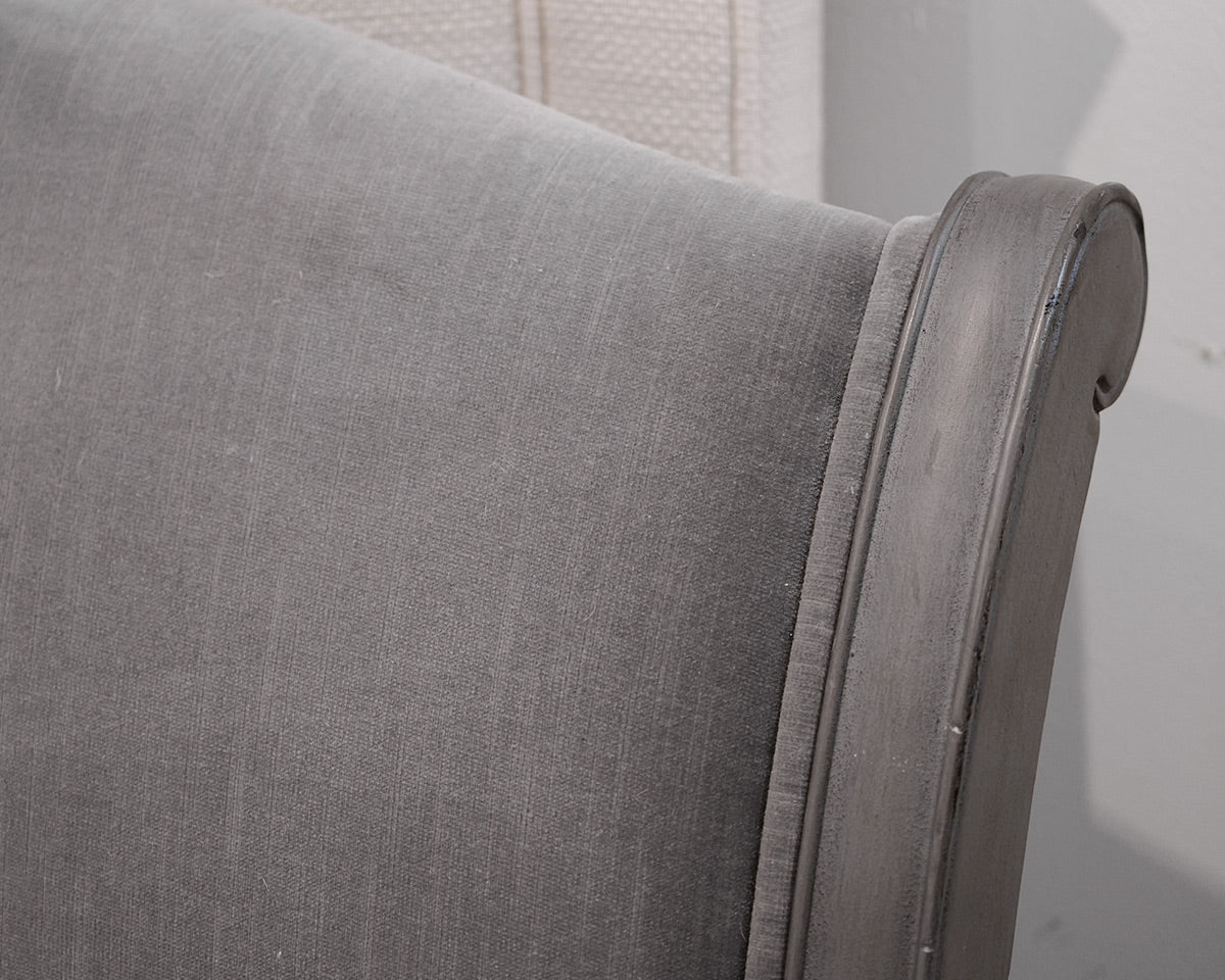 RH Gray Scalloped Queen Bed