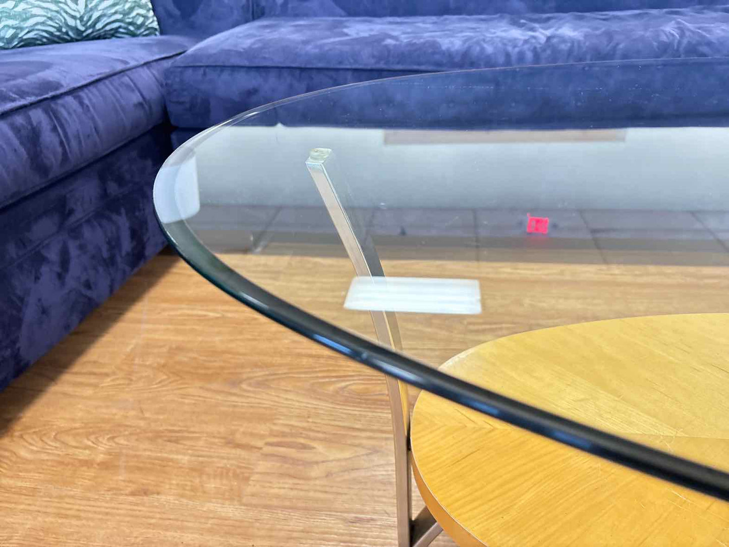 Oval Glass Top Cocktail Table