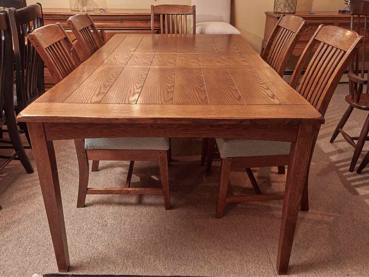 Oak Mission Style Table &  6 Chair Set