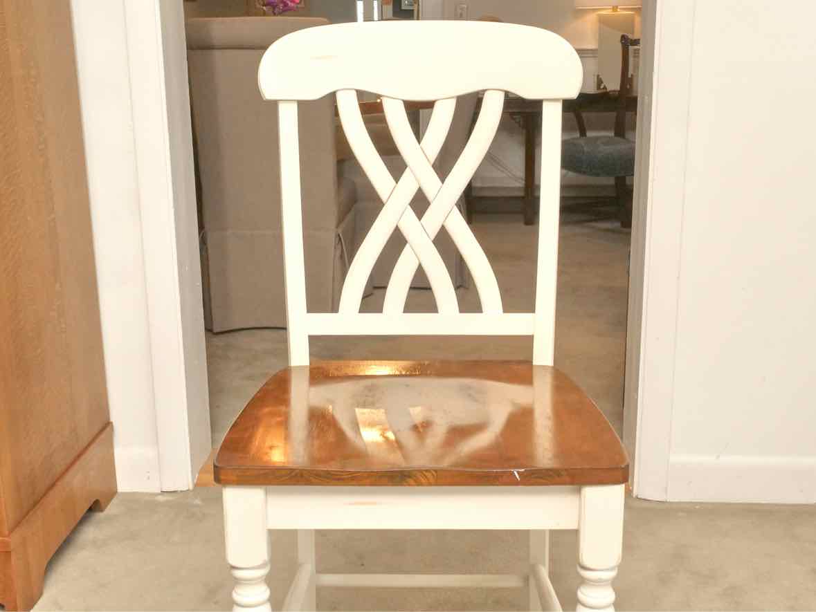 White Finish Espresso Finish Top Pub Height Table &  4 Chair Set