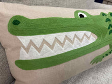 Rifle Paper Embroidered Alligator Accent Pillow