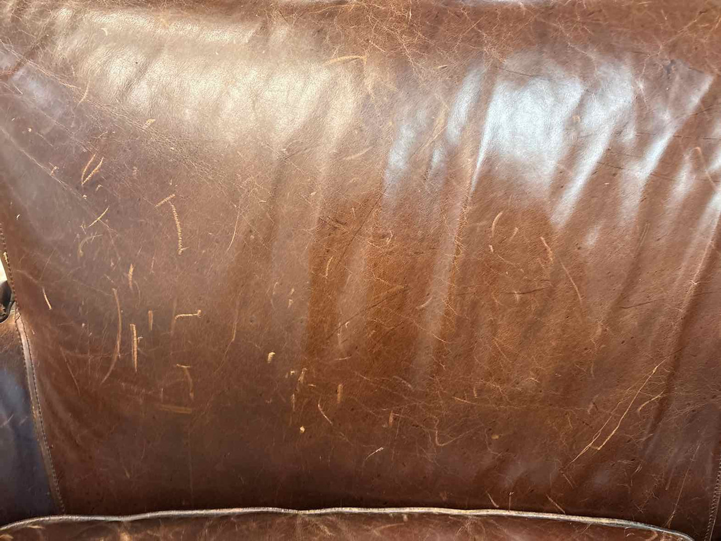Crate & Barrel Leather Loveseat