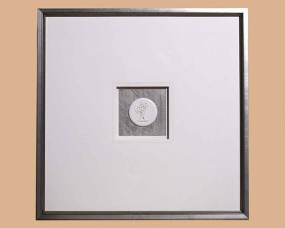 Palm Tee Intaglio Double Ivory Matt In Black Frame