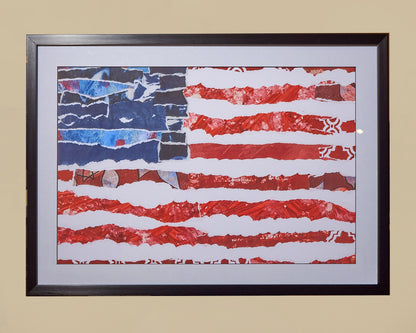 Patriotic Flag I Framed Print